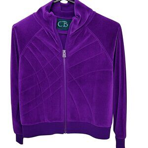 C.B. Casual Women’s Velvet Zip Jacket Size PM Purple